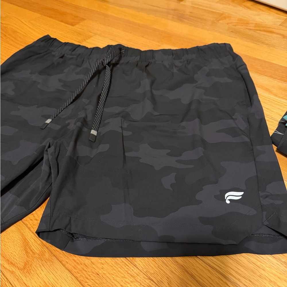 Fabletics Black Camo Athletic Shorts